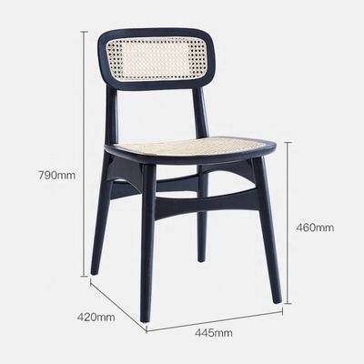 Chaises de salle à manger réglables en rotin en bois avec design moderne et bois de cendres