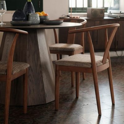 Vintage meubles de café en bois massif Dining Wishbone Chaise avec coussin et acajou Finition garantie de deux ans