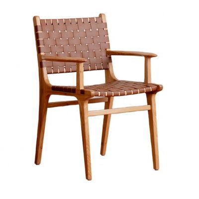 Deux ans de garantie Chaise à manger en bois avec cadre en bois massif et coussin en cuir en PU