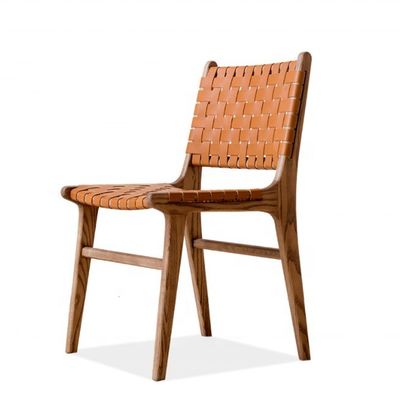 Deux ans de garantie Chaise à manger en bois avec cadre en bois massif et coussin en cuir en PU