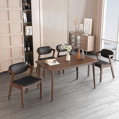 NC/PU Finition de peinture en bois massif Chaise à manger en cuir pour restaurant durable