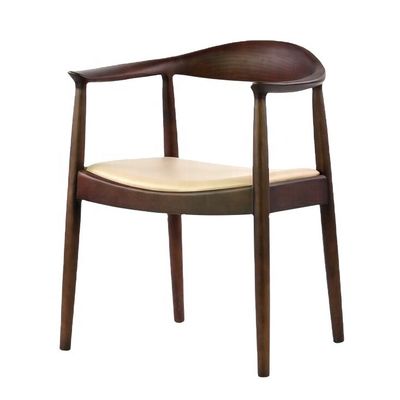 Chaise à manger moderne avec accoudoir Chaise en bois en cuir en PU et meubles de salle à manger