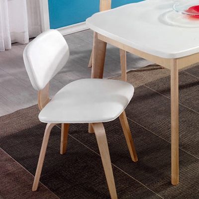 Chaise à manger en bois de chêne en cuir PU rembourrée en tissu avec équipement de salle à manger en option