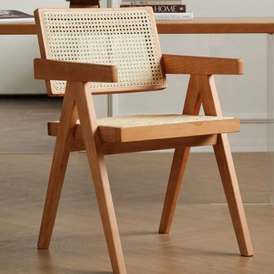 Chaise en coton de rotin en tissu rembourrée confortable pour la cuisine à domicile et au restaurant