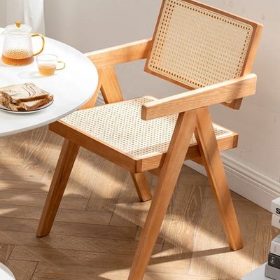 Chaise en coton de rotin en tissu rembourrée confortable pour la cuisine à domicile et au restaurant