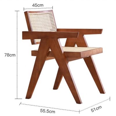 Chaise en coton de rotin en tissu rembourrée confortable pour la cuisine à domicile et au restaurant