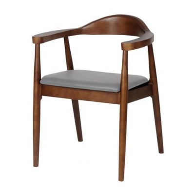 Chaise de salle à manger en bois massif avec accoudoir