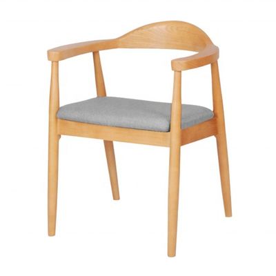 Chaise de salle à manger en bois massif avec accoudoir