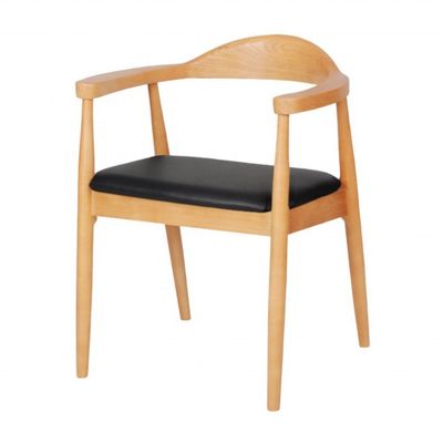 Chaise de salle à manger en bois massif avec accoudoir