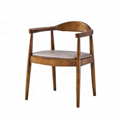 Chaise de salle à manger en bois massif avec accoudoir