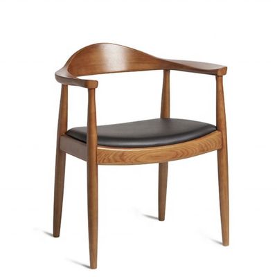 Chaise de salle à manger en bois massif avec accoudoir