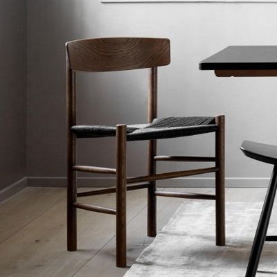 Chaise de salle à manger en bois en papier naturel réglable avec siège réglable