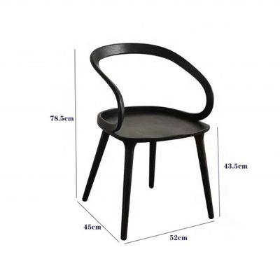 Chambre à manger moderne en hêtre en bois massif Chaise pliante à café avec dossier incurvé et style nordique