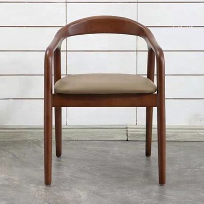 Chaise à manger en bois massif avec coussin en cuir pour restaurant Café Hôtel NO