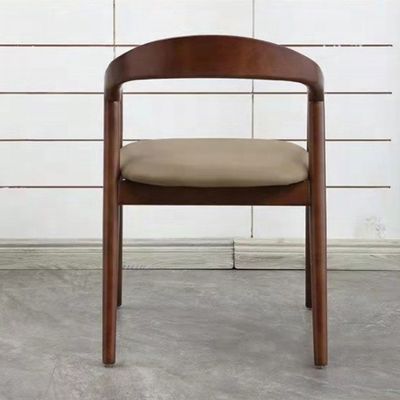 Chaise à manger en bois massif avec coussin en cuir pour restaurant Café Hôtel NO