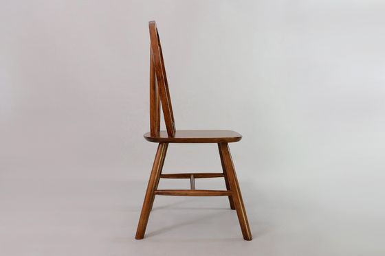 Chaise de salle à manger moderne nordique avec dossier et cadre en bois massif en NC/PU finition de peinture