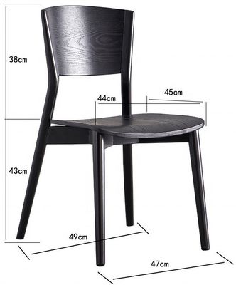 Chaise à manger en bois massif pour meubles de cafés et de restaurants modernes