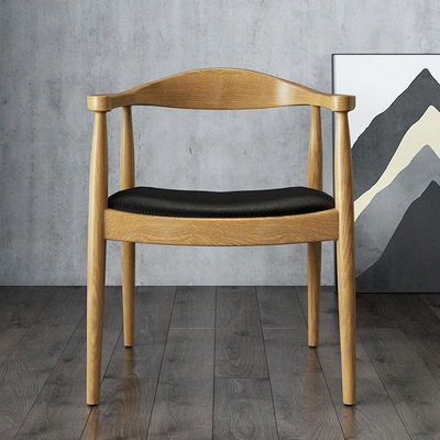 Chaise de salle à manger en bois de teck avec siège en bois pour le salon et la salle à manger