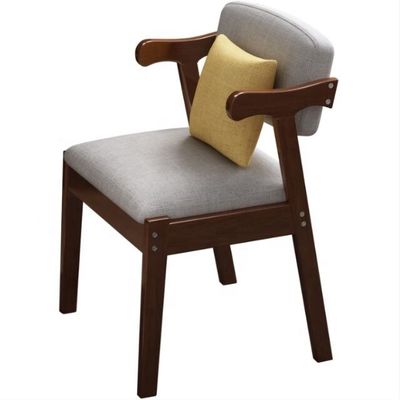 Chaise à manger en bois massif avec coussin rembourré et design ancien