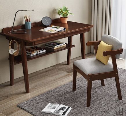 Chaise à manger en bois massif avec coussin rembourré et design ancien