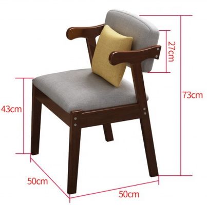 Chaise à manger en bois massif avec coussin rembourré et design ancien