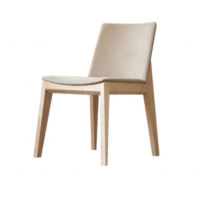 Design simple Restaurant Salon de table Chaise à manger en tissu avec dossier réglable et jambes en bois intérieures