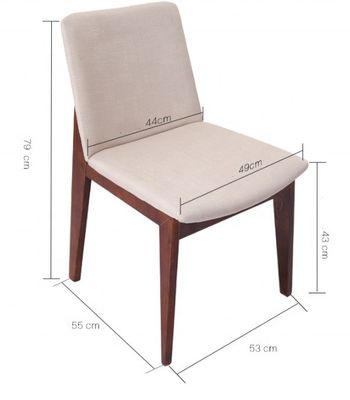 Design simple Restaurant Salon de table Chaise à manger en tissu avec dossier réglable et jambes en bois intérieures
