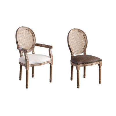 Chaise à bras en bois réglable en hauteur dans le style de design européen pour la cuisine française de luxe vintage