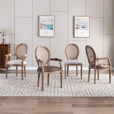 Chaise à bras en bois réglable en hauteur dans le style de design européen pour la cuisine française de luxe vintage