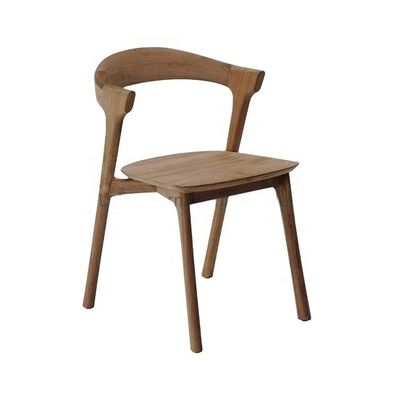 Chaise de salle à manger en bois massif en teck / ash hôtel ferme simple créative en plein air