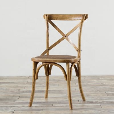 Elegant design de la crème glacée de couleur en bois empilable croisé dos Vintage salle à manger chaise pour bois