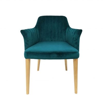 Meubles de restaurant Chaise de salle à manger en velours avec des jambes en bois massif et sans design plié