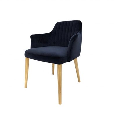 Meubles de restaurant Chaise de salle à manger en velours avec des jambes en bois massif et sans design plié