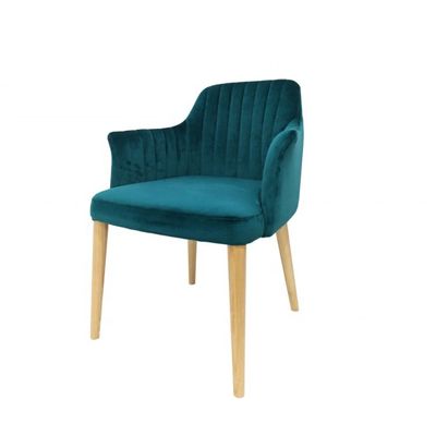 Meubles de restaurant Chaise de salle à manger en velours avec des jambes en bois massif et sans design plié