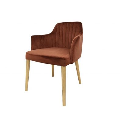 Meubles de restaurant Chaise de salle à manger en velours avec des jambes en bois massif et sans design plié