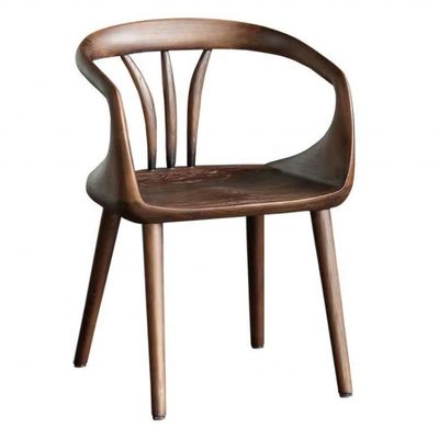 Chaise de cuisine de luxe noire en noyer chaise arrière en bois massif chaise de cuisine moderne nordique de loisirs chaise pour une expérience culinaire élégante