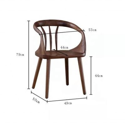 Chaise de cuisine de luxe noire en noyer chaise arrière en bois massif chaise de cuisine moderne nordique de loisirs chaise pour une expérience culinaire élégante