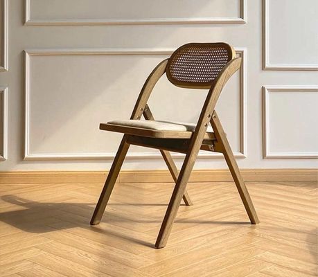 Chaises pliantes en rotin en bois massif de style rustique