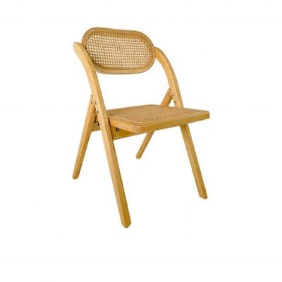Chaises pliantes en rotin en bois massif de style rustique