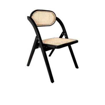 Chaises pliantes en rotin en bois massif de style rustique