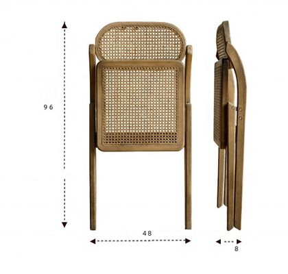 Chaises pliantes en rotin en bois massif de style rustique