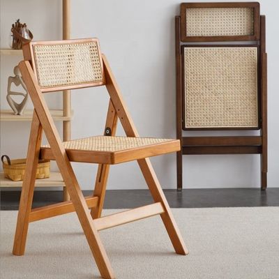 Cadre en rotin en bois massif Chaise de salle à manger en rotin naturel pliée Oui pour les événements dans le restaurant de meubles modernes