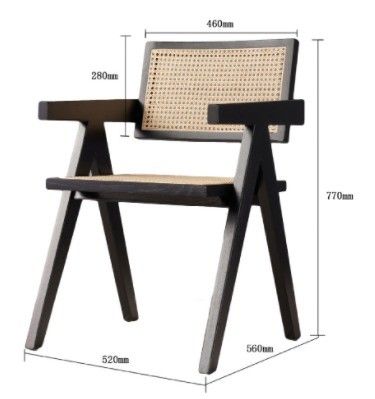Appui-bras de restaurant moderne Chaise à manger en rotin en matériau solide et design moderne