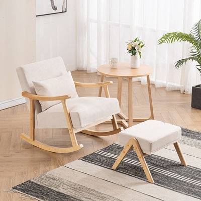 Fourniture directe de chaise bascule en bois de style nordique chaise bascule en bois massif pour meubles de salon et spéciaux