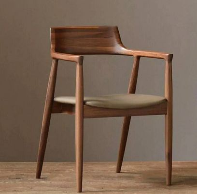 Chaise à manger en bois massif en cuir en PU nord-européen pour restaurant NUL Service plié et OEM accepté