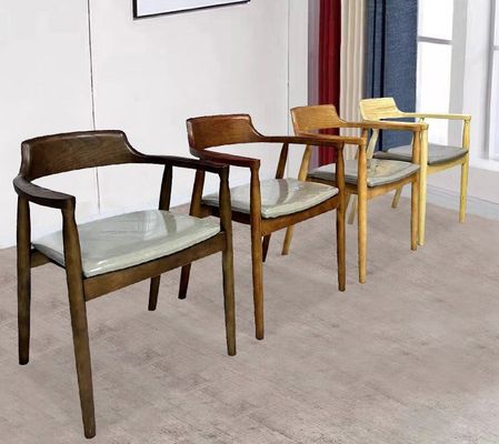 Chaise à manger en bois massif en cuir en PU nord-européen pour restaurant NUL Service plié et OEM accepté