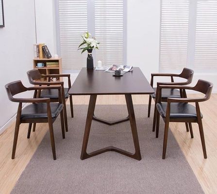 Chaise à manger en bois massif en cuir en PU nord-européen pour restaurant NUL Service plié et OEM accepté