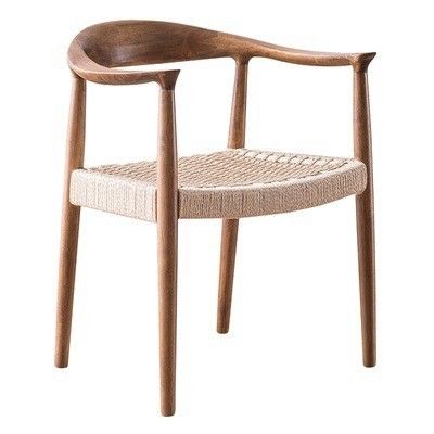 Chaise de salon moderne en bois massif avec accoudoir