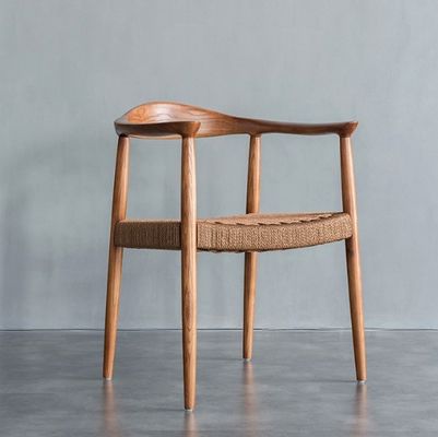 Chaise de salon moderne en bois massif avec accoudoir