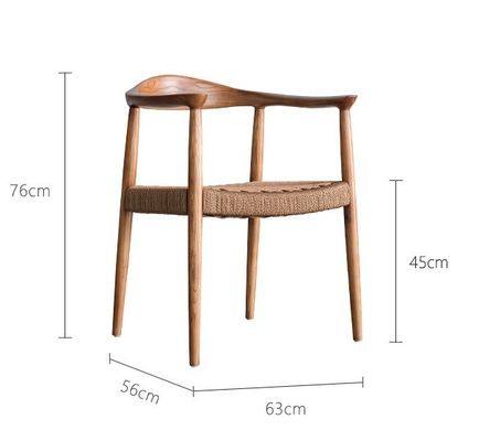 Chaise de salon moderne en bois massif avec accoudoir